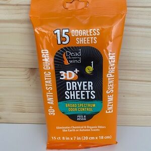 Dead Down Wind 3D+ Broad Spectrum Odor Control Dryer Sheets